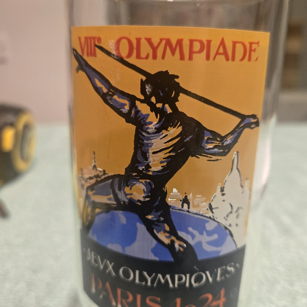 Vintage 1924 Commenmorative PARIS Olympic Games Glass